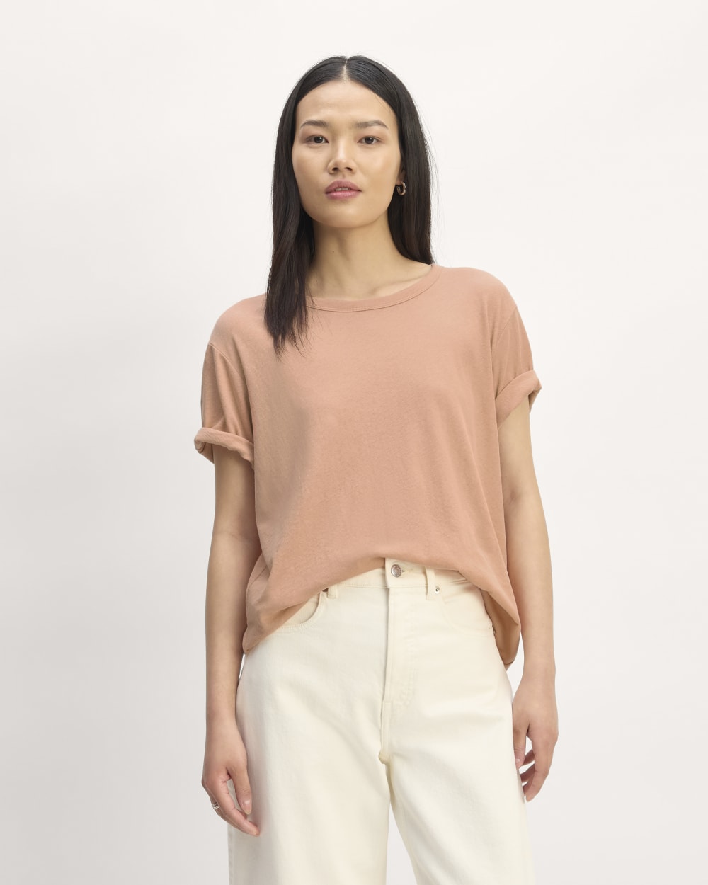 The Air Tee in Blush Pink — detail view