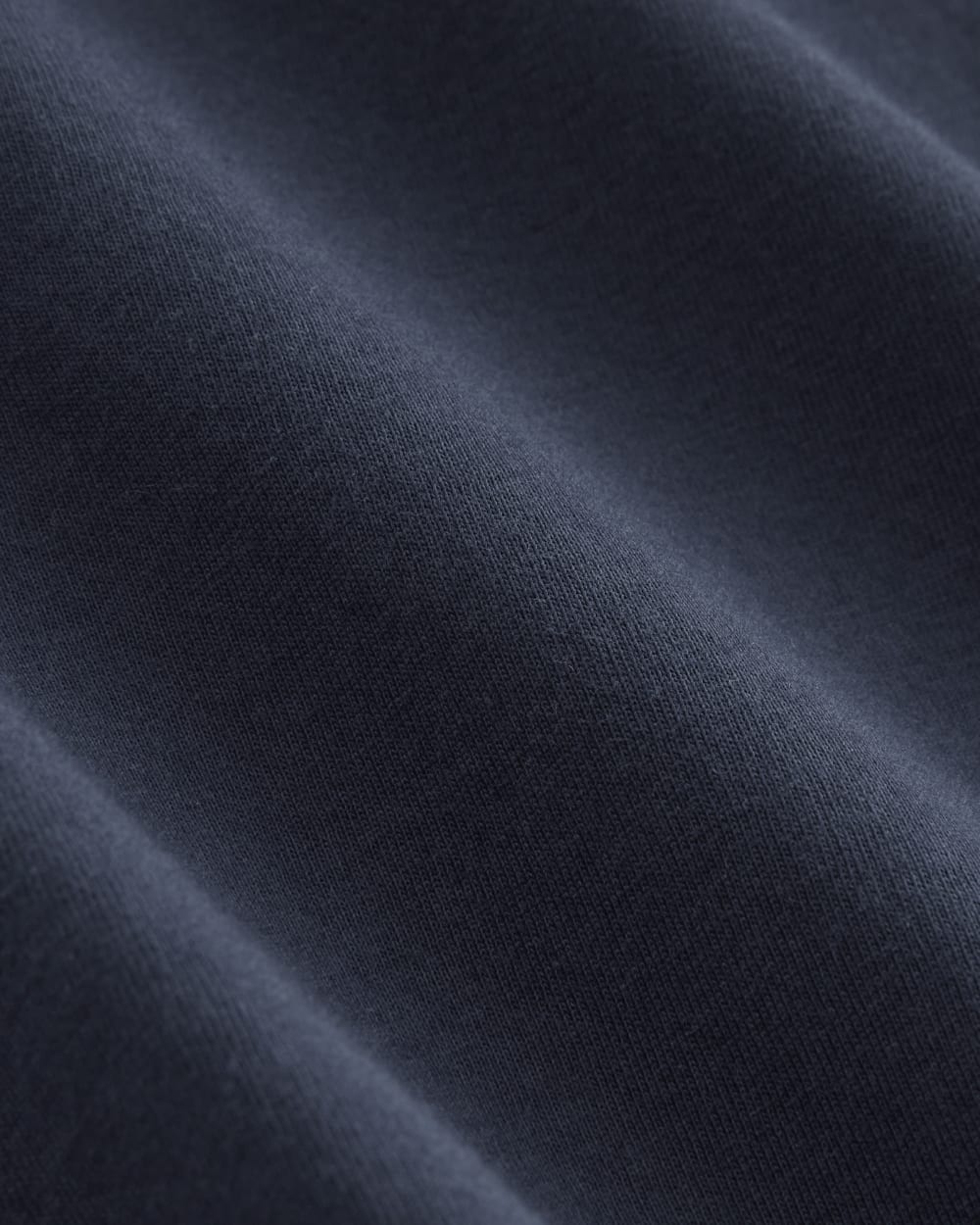 The Box-Cut Tee in Essential Cotton in Navy — detail view