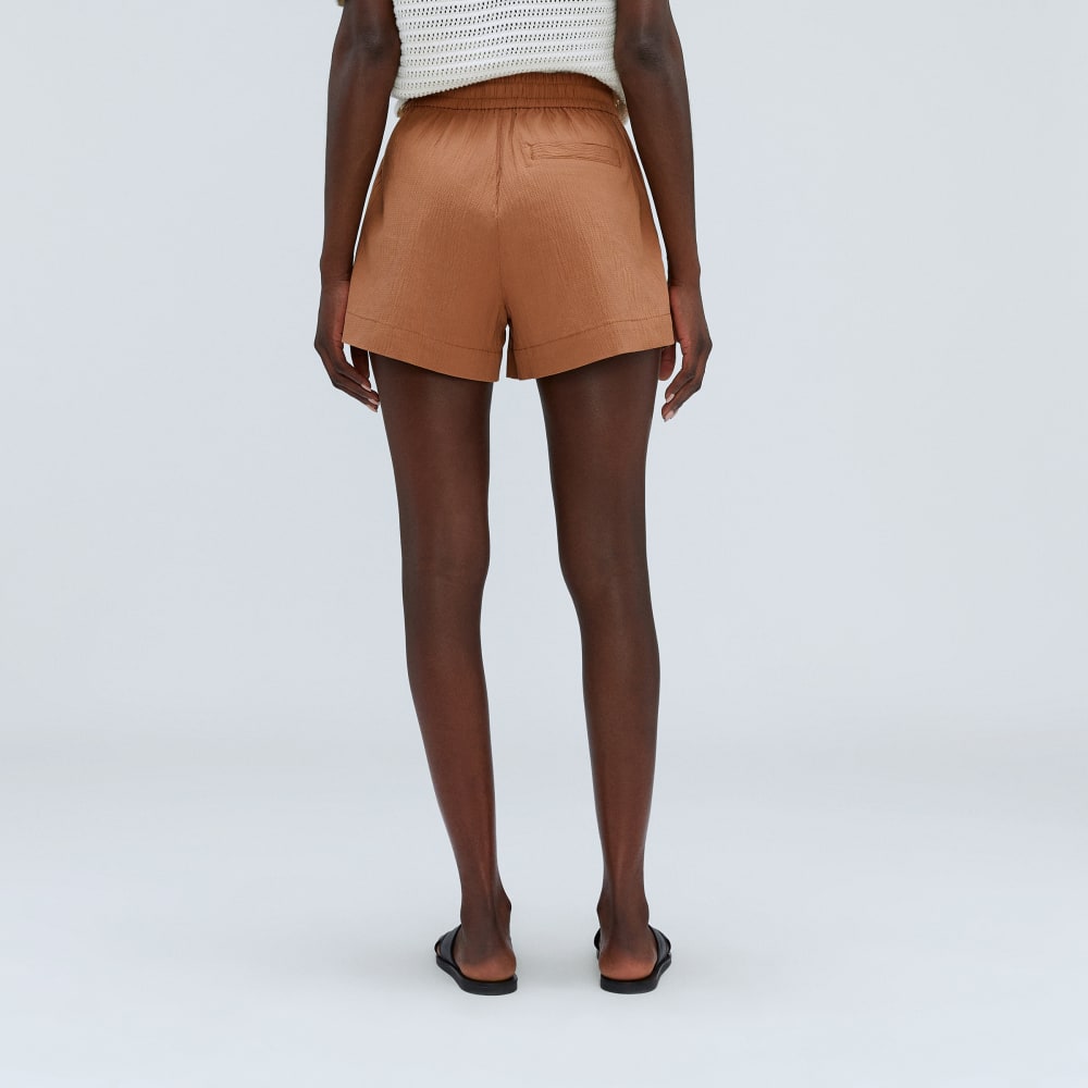 The Seersucker Boxer Short in Tawny Brown — detail view