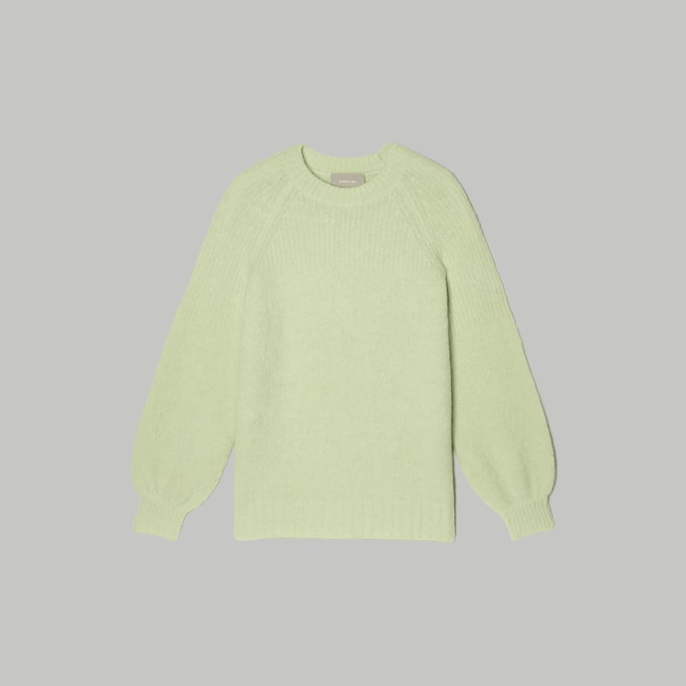 The SuperFuzz Alpaca Oversized Crew in Seafoam Green — alternate view