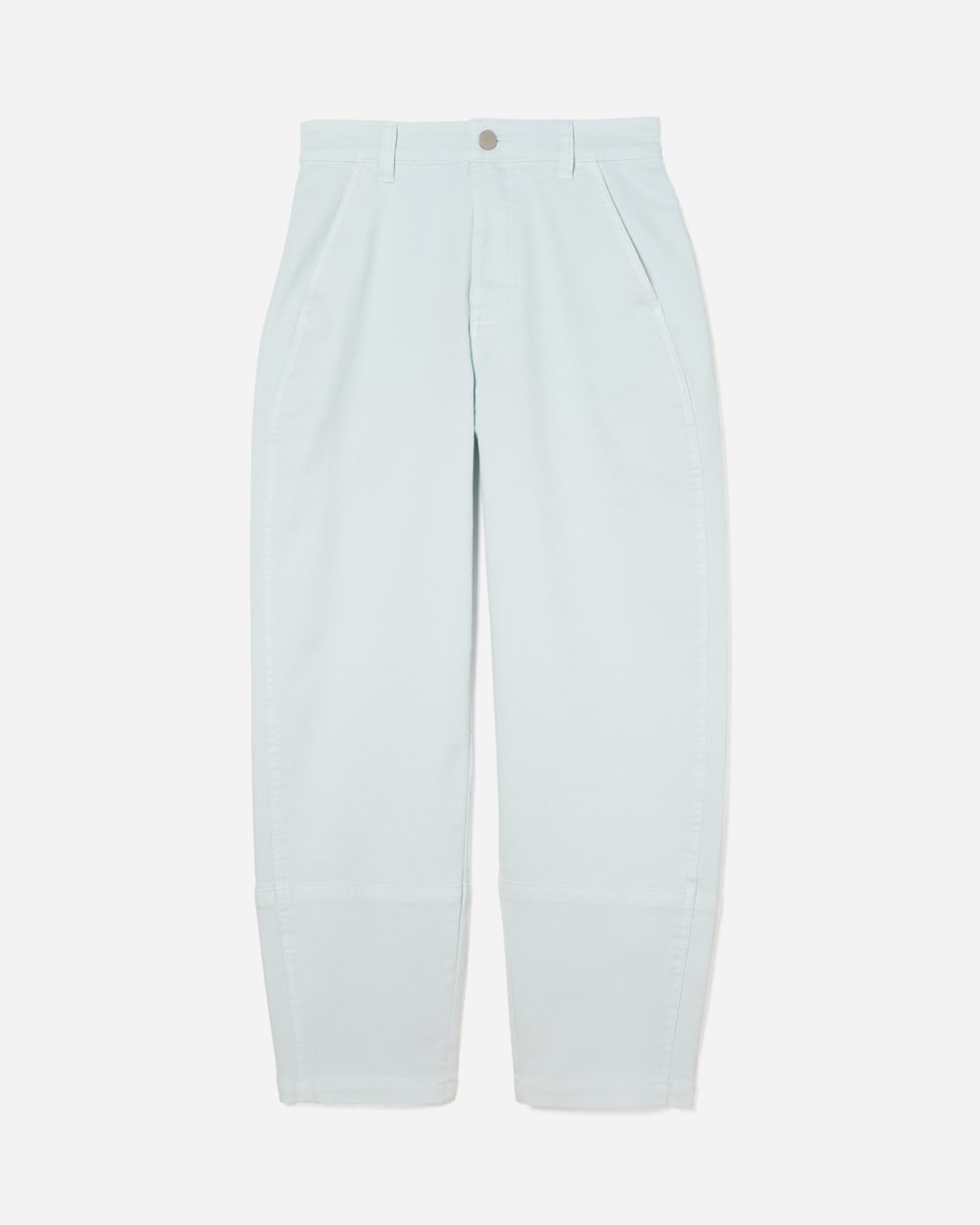 The Utility Barrel Pant in Sky Blue — detail view