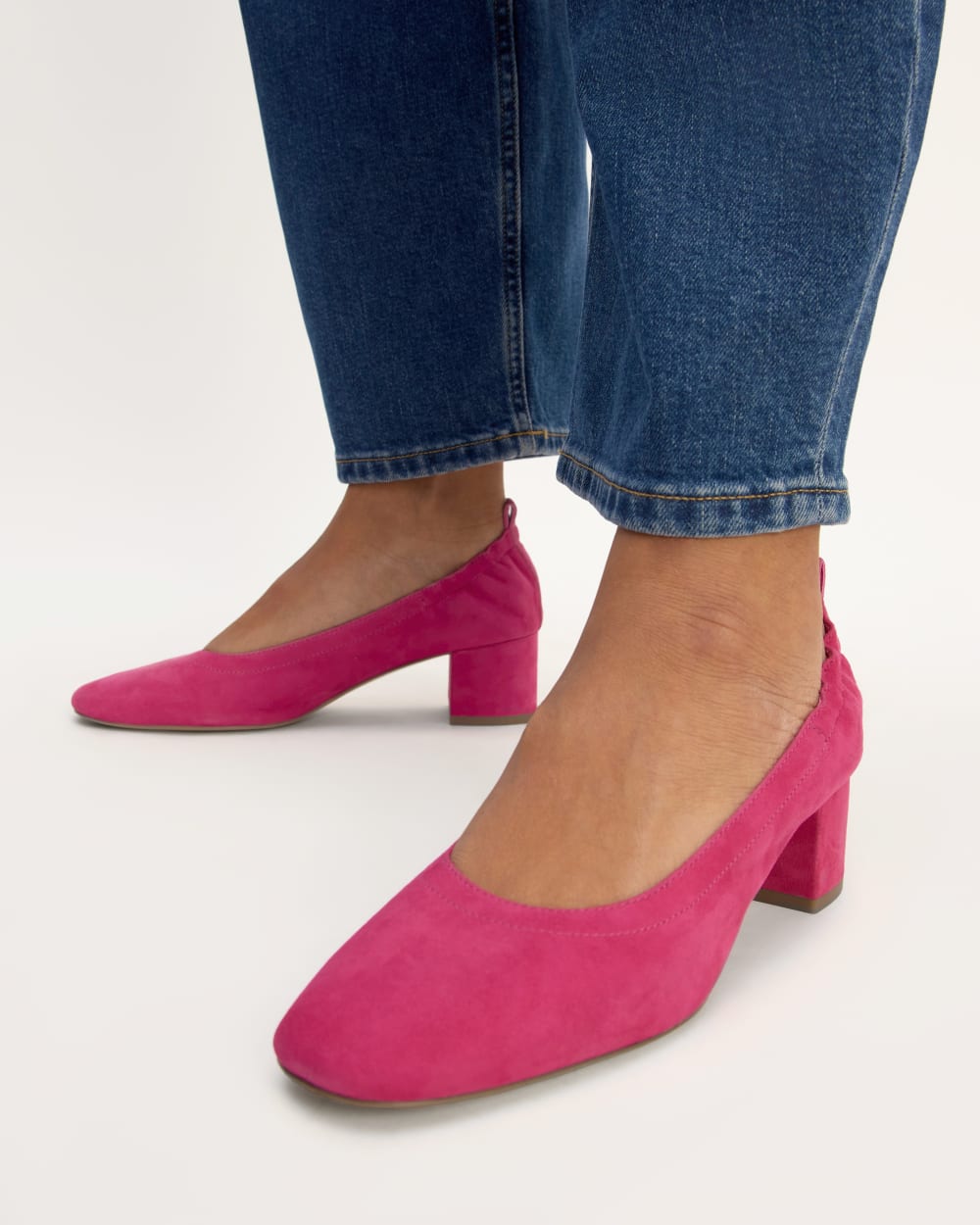 The Day Heel in Red Currant Suede — alternate view