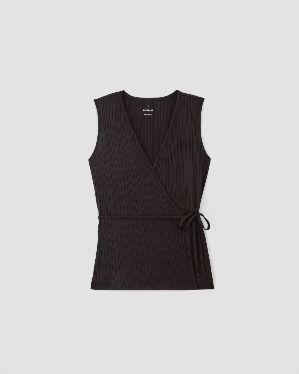 The Rib Wrap Top in Black — alternate view