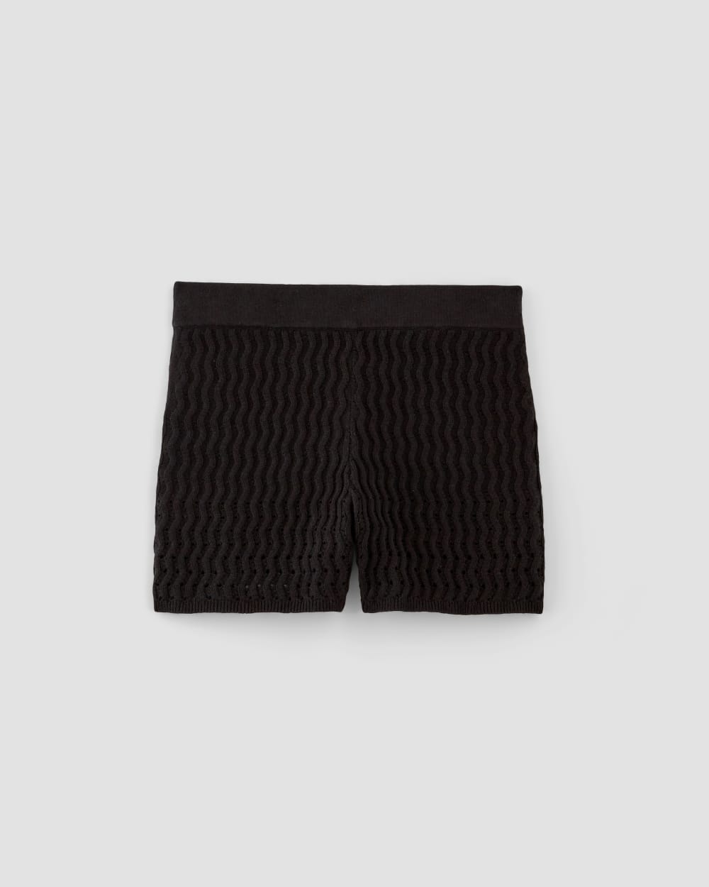 The Crochet Knit Short in Black — alternate view