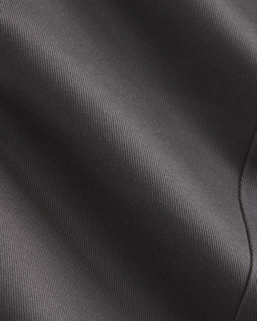 Tailored Drape Seam Pant in Charcoal Grey — detail view