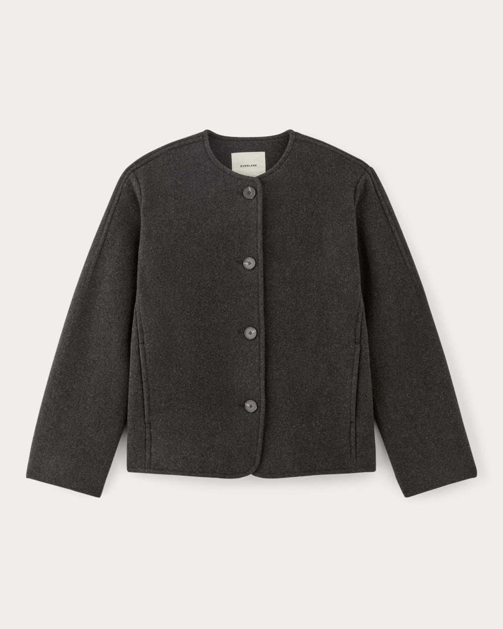 The Cocoon Coat in Wool in Heather Charcoal — alternate view