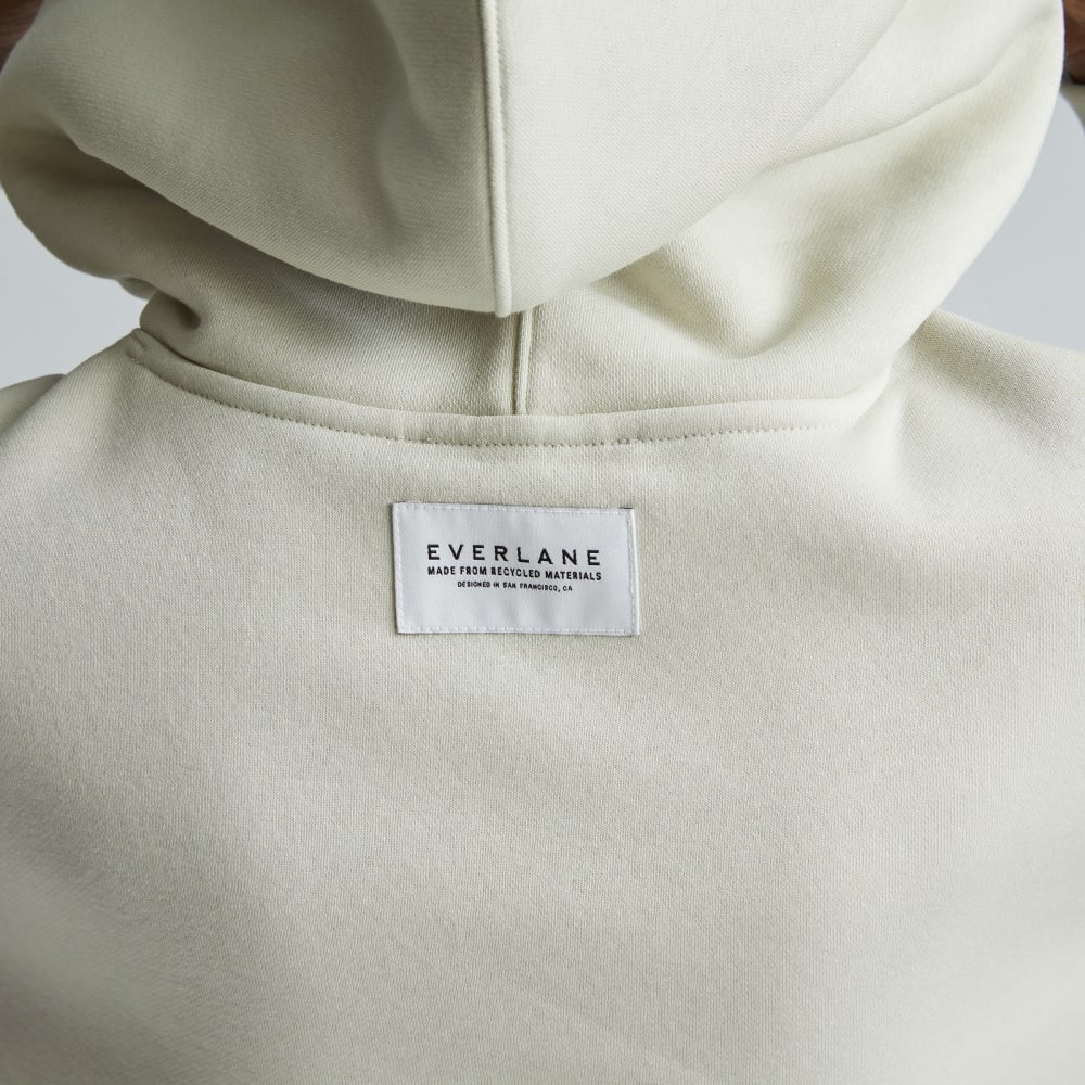 The ReTrack Hoodie in Pelican — detail view