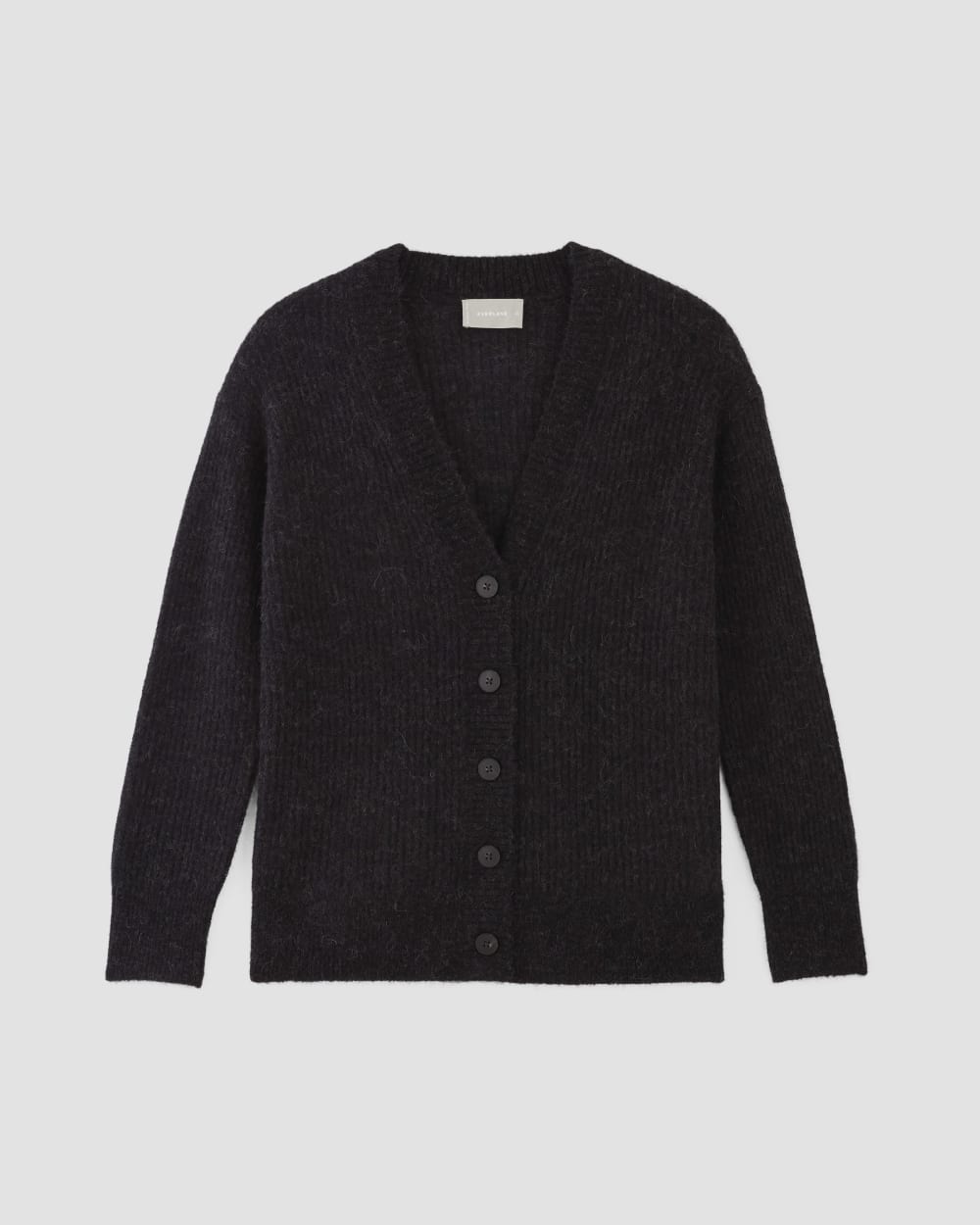 The Alpaca Oversized Cardigan in Heathered Black — alternate view
