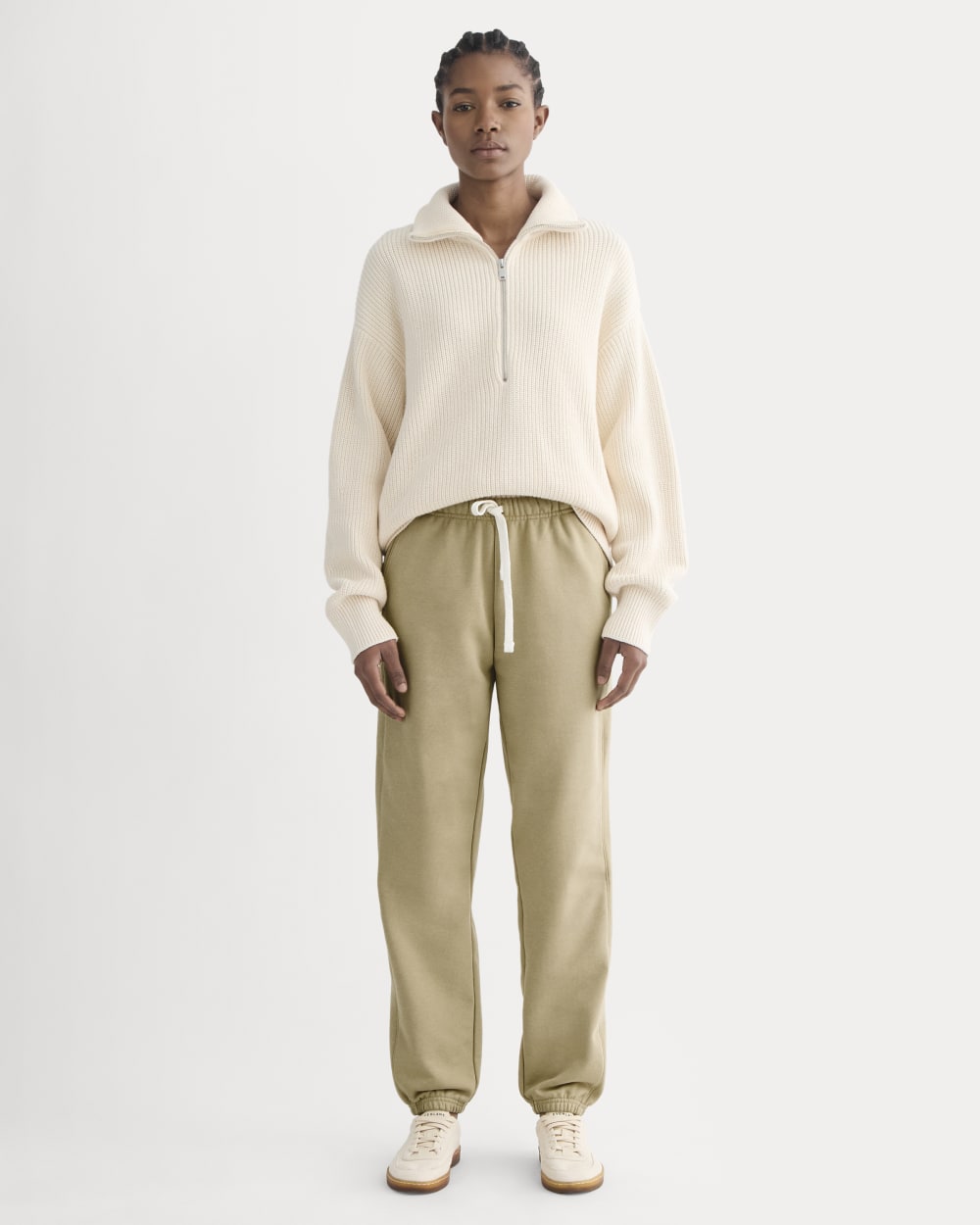 The Off-Duty Jogger in Classic Khaki — front view