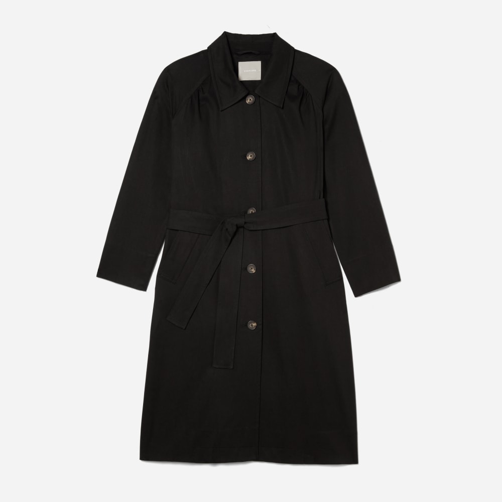 The Gathered Drape Trench in Black — alternate view