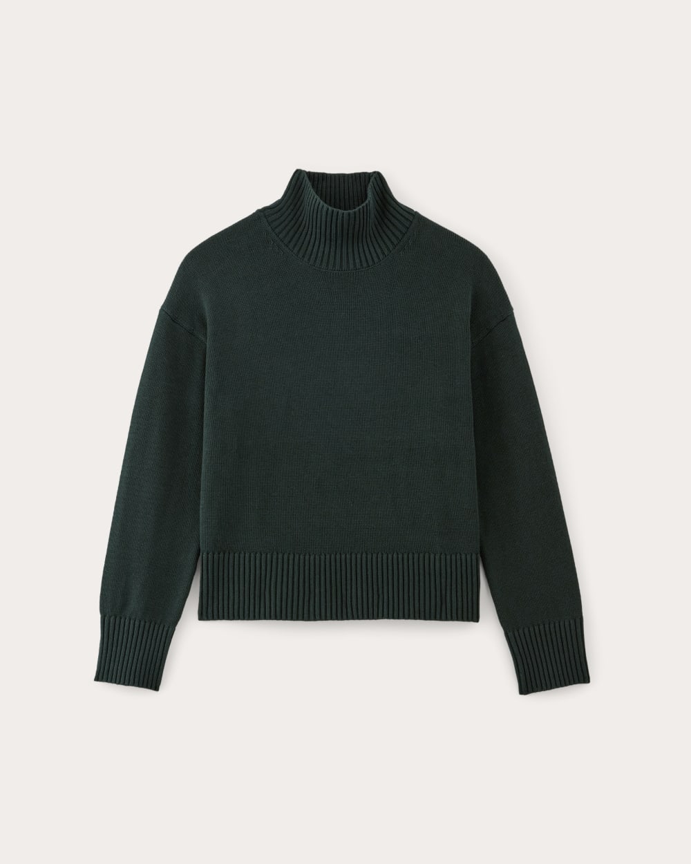 The Boxy Turtleneck in Everyday Cotton in Scarab — alternate view