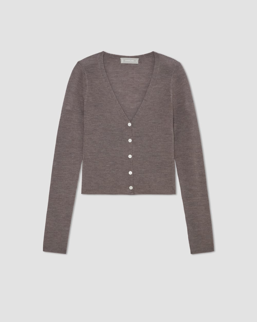The Cardigan in Ultrasoft Merino in Heather Cocoa — alternate view