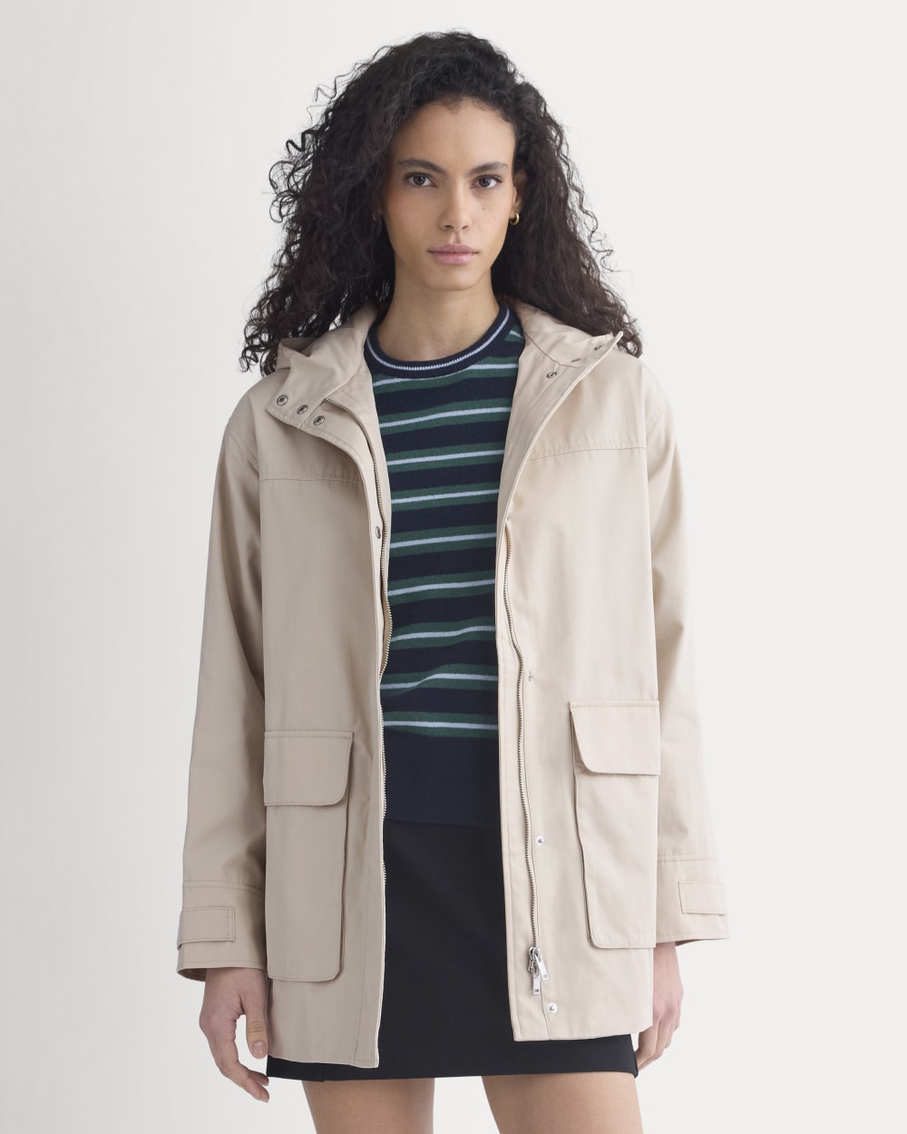 Hooded Field Jacket in Peyote — detail view