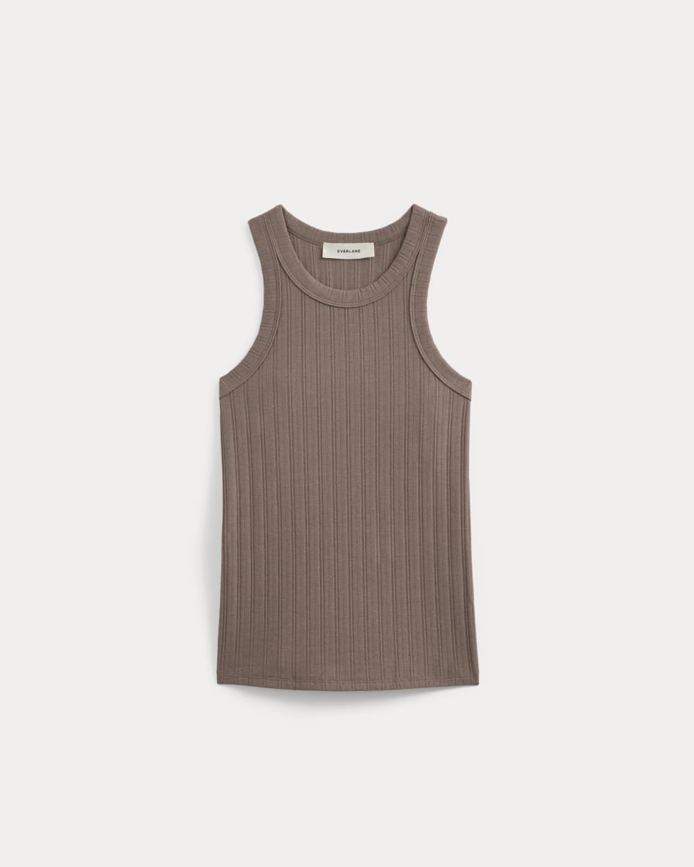 Racerback Tank in Pointelle in Heathered Chocolate Chip — alternate view