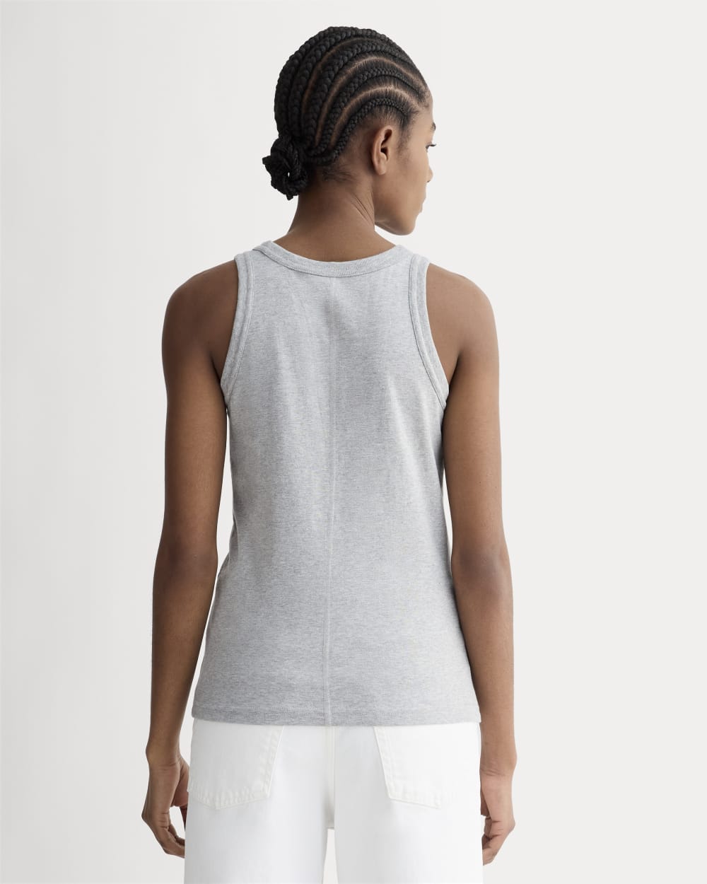 The Tank in Essential Cotton in Heathered Grey — detail view