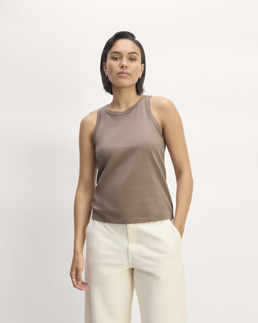 The Tank in Essential Cotton in Clay — detail view