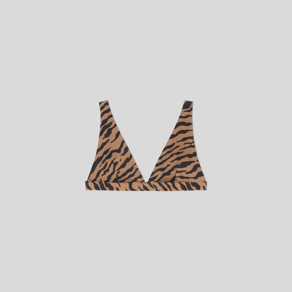 The ReNew Plunge Triangle Top in Tiger Stripe Toasted Coconut — alternate view