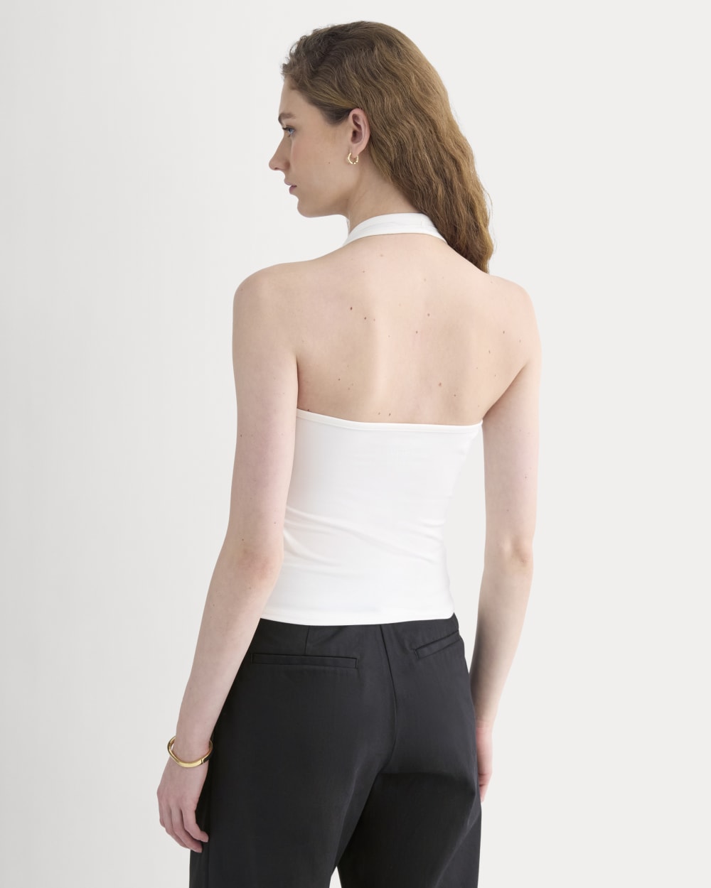 Halter Tank in Bone — detail view