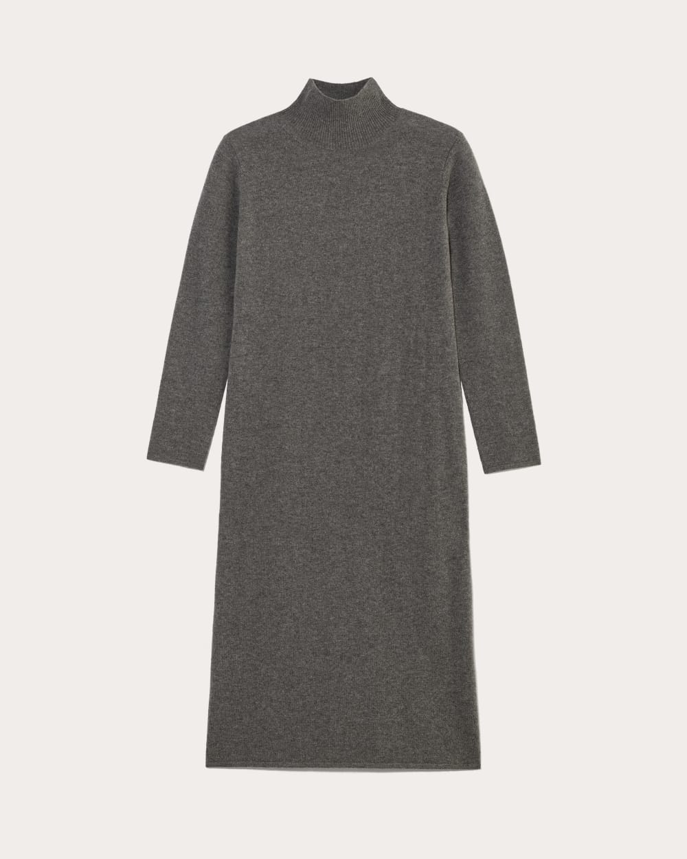 The Turtleneck Sweater Dress in Cashmere in Heather Charcoal — alternate view