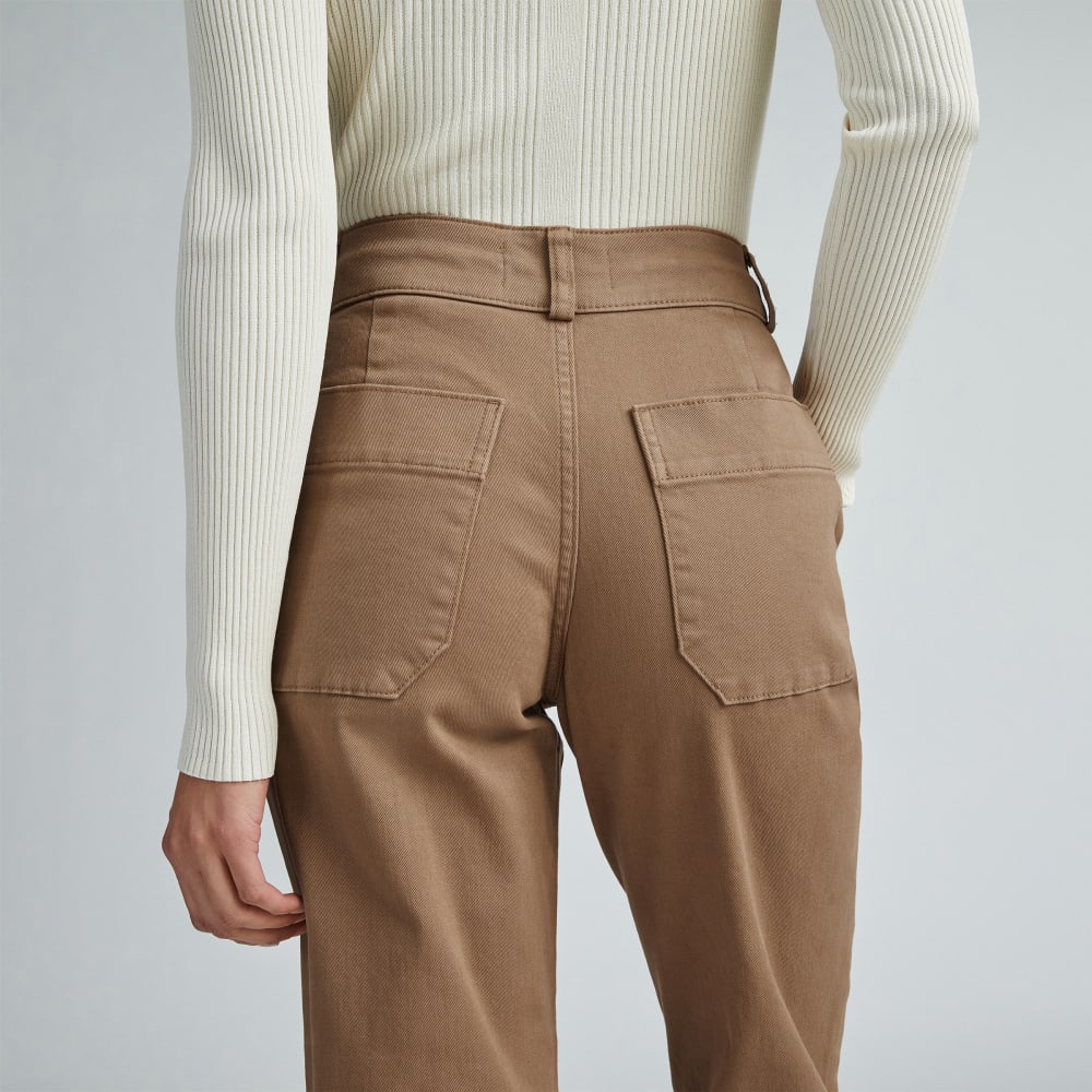 The Organic Straight-Leg Pant in Toasted Coconut — detail view