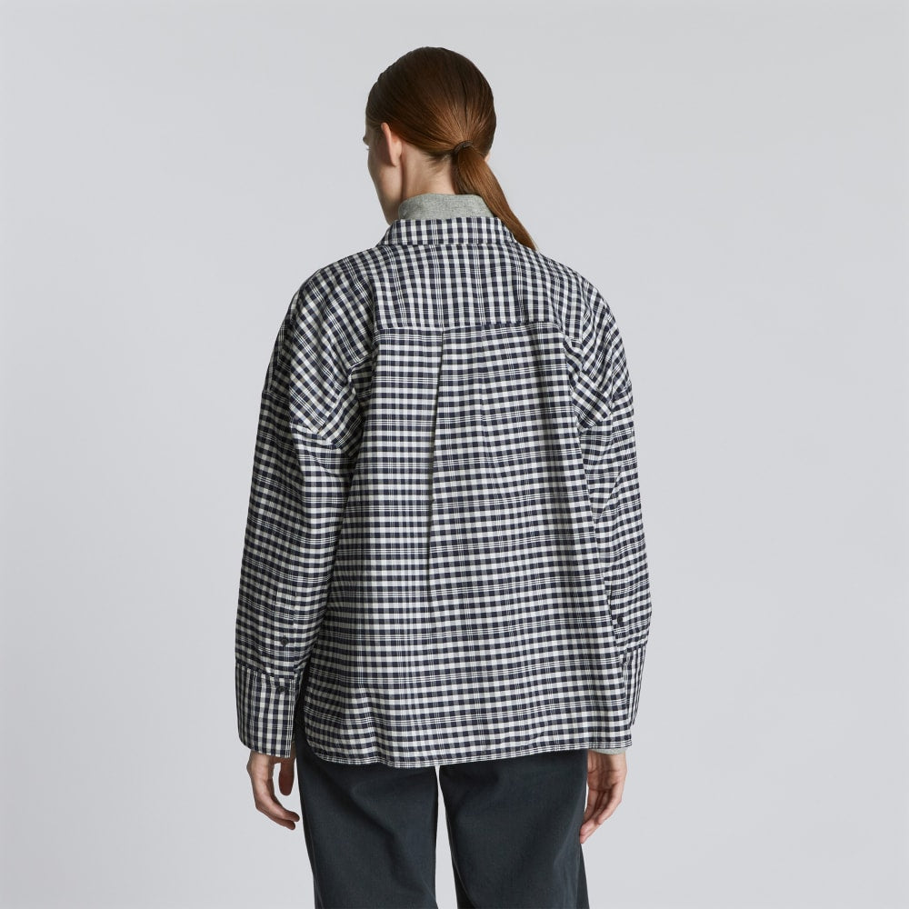 The Boxy Oxford in Ocean Cavern Plaid — detail view