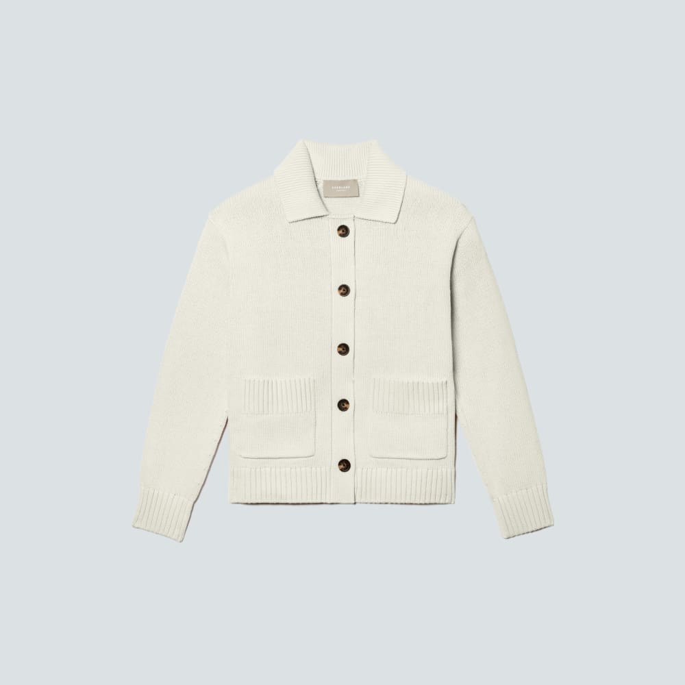 The Cotton Chore Sweater Jacket in Canvas — alternate view