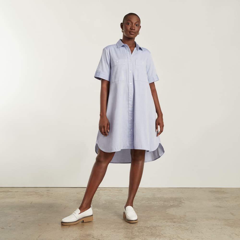 The Daytripper Dress in Slate Blue — detail view