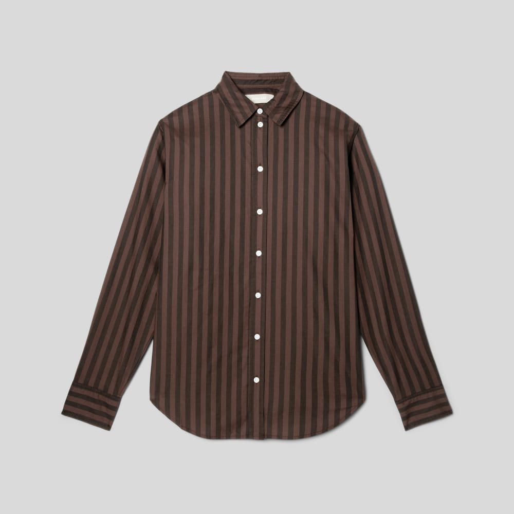 The Must-Have Shirt in Silky Cotton in Chocolate Brown / Black — alternate view