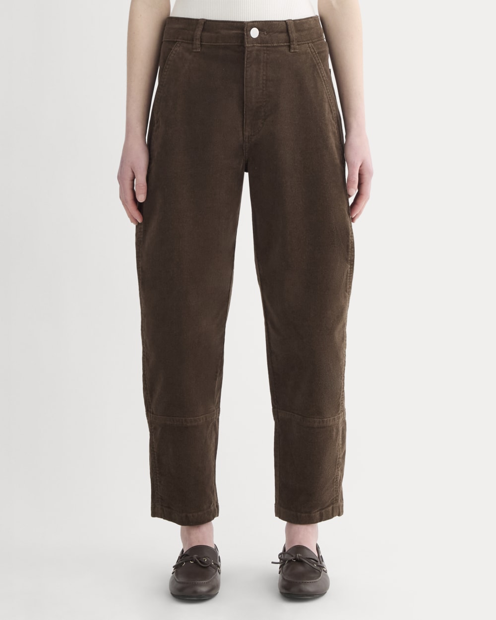 The Utility Barrel in Corduroy in Cocoa — detail view