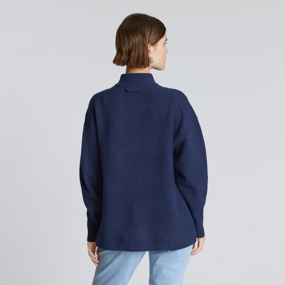 The Cozy-Stretch Pullover in Ocean Cavern — detail view