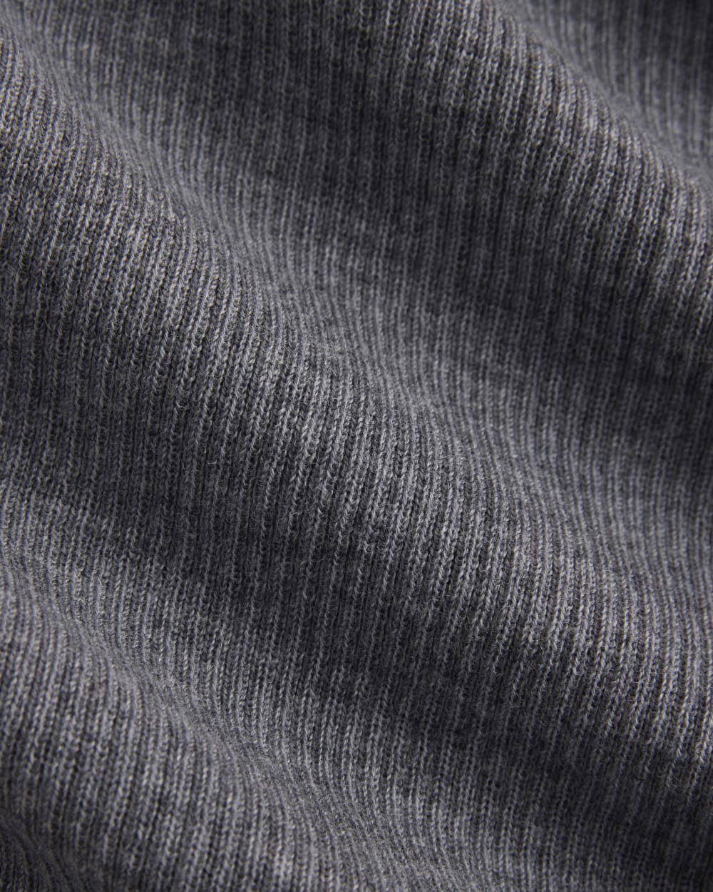 The Cardigan in Ultrasoft Merino in Heather Mid Grey — detail view