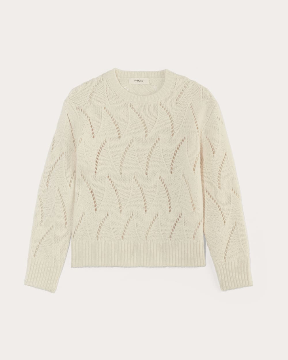 The Pointelle Sweater in Cloud in Bone — alternate view