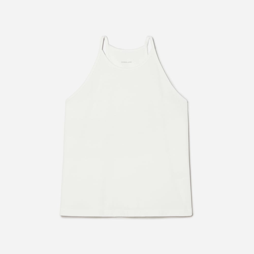 The Hemp Cutaway Tank in White — front view