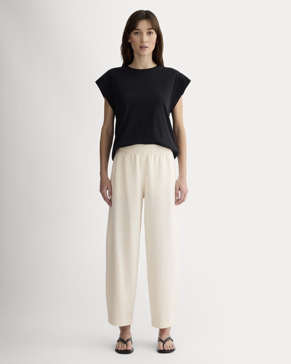 The Off-Duty Barrel Pant in Bone — front view