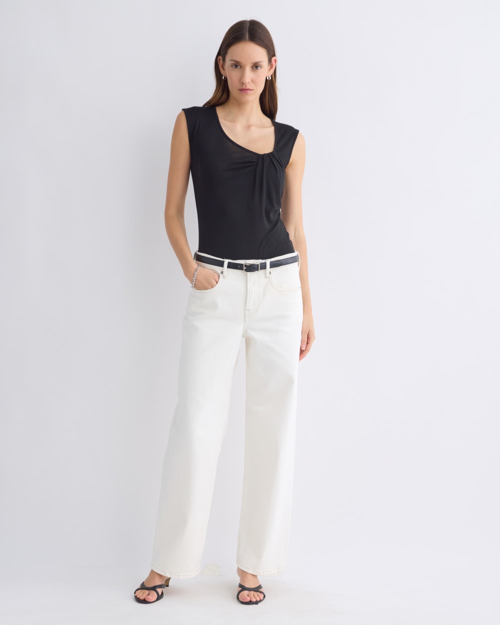 Asymmetrical Top in Butterluxe in Black — detail view