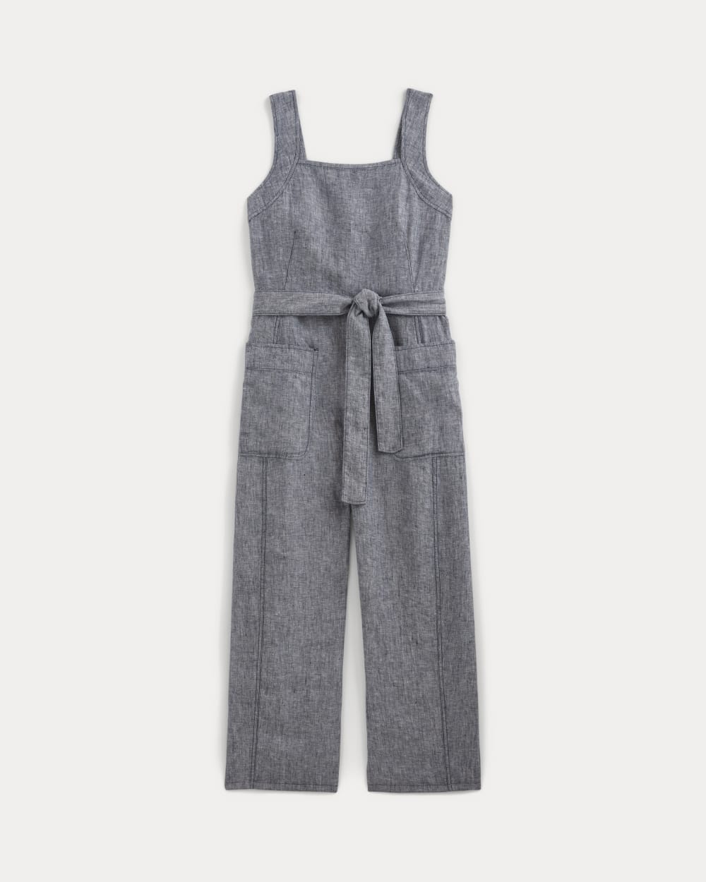 The Utility Coverall in Linen in Navy Chambray — alternate view