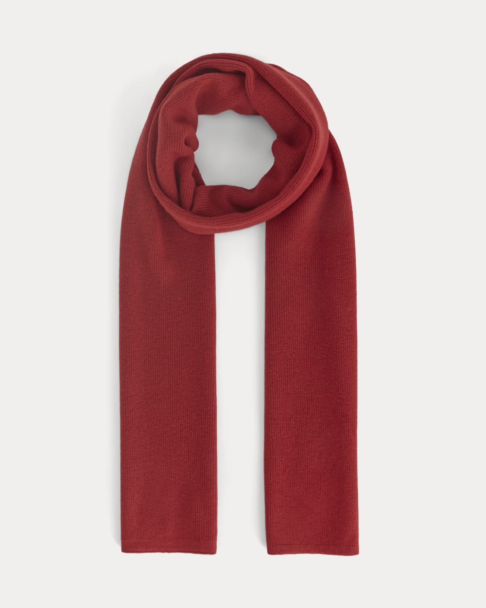 The Cabin Scarf in Berry Red — front view