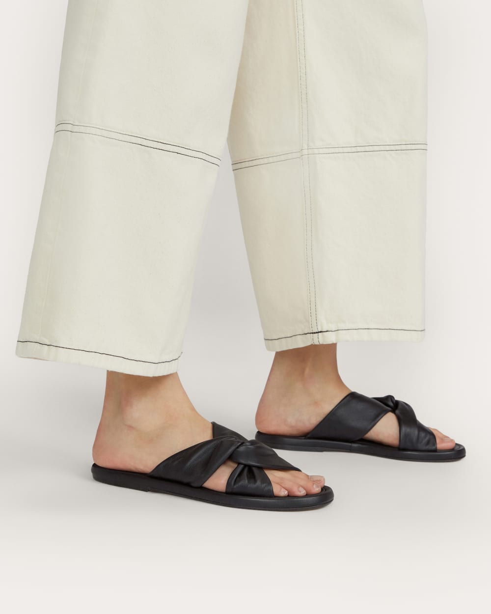 The Day Twist Sandal in Black — detail view