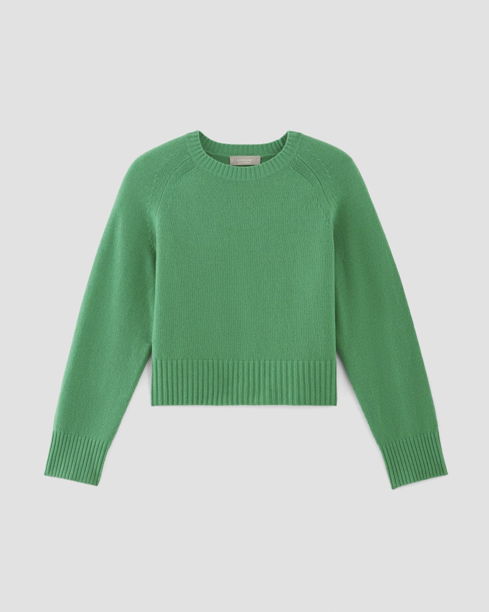 The Cashmere Boxy Crew in Bright Jade — alternate view