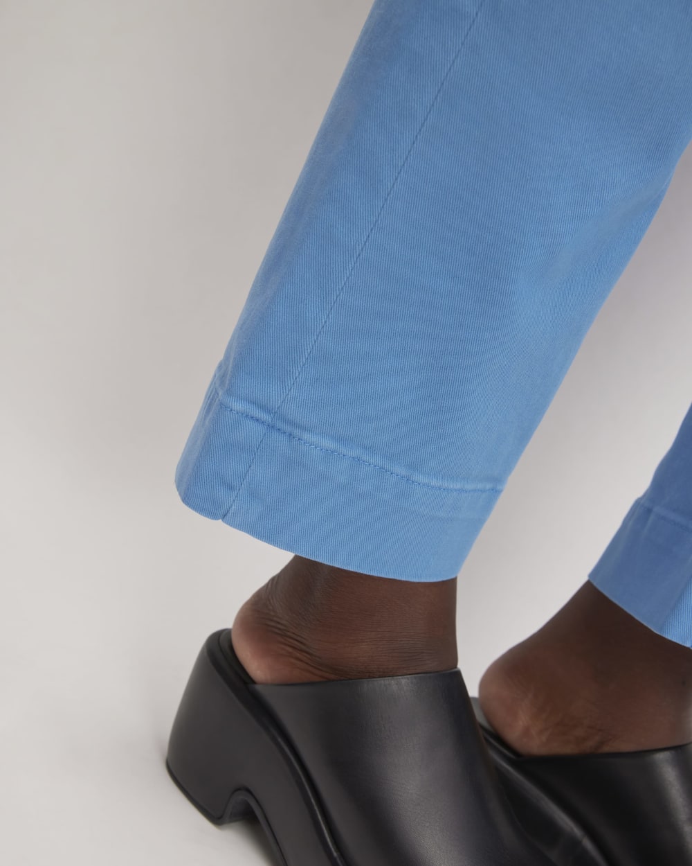 The Organic Straight-Leg Pant in Heritage Blue — detail view