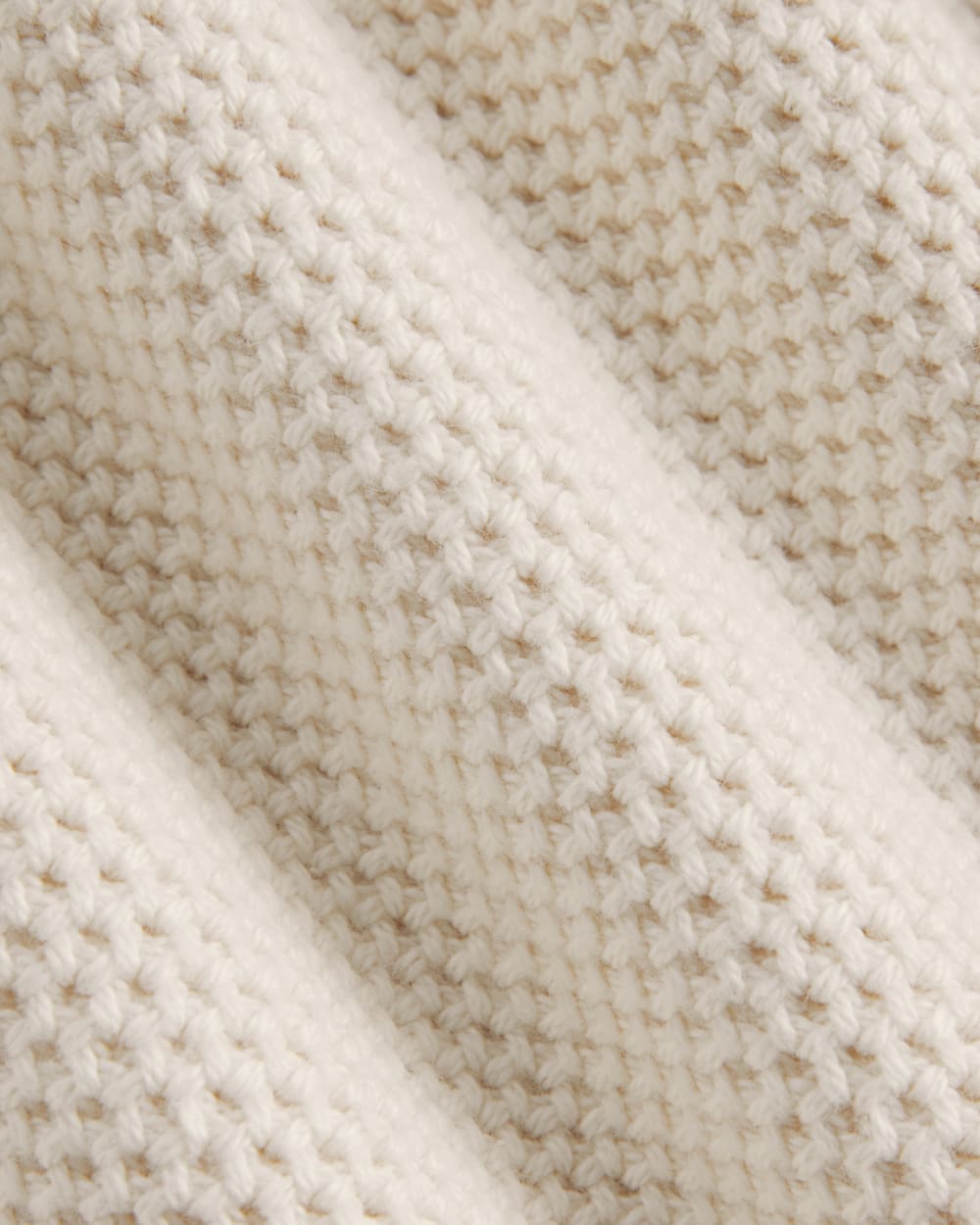 The Cotton Honeycomb Cardigan in Canvas — detail view