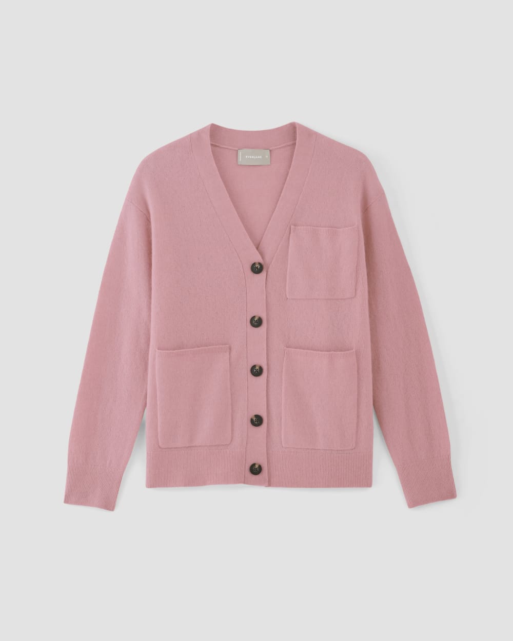The Cozy-Stretch Relaxed Cardigan in Pink Peony — front view
