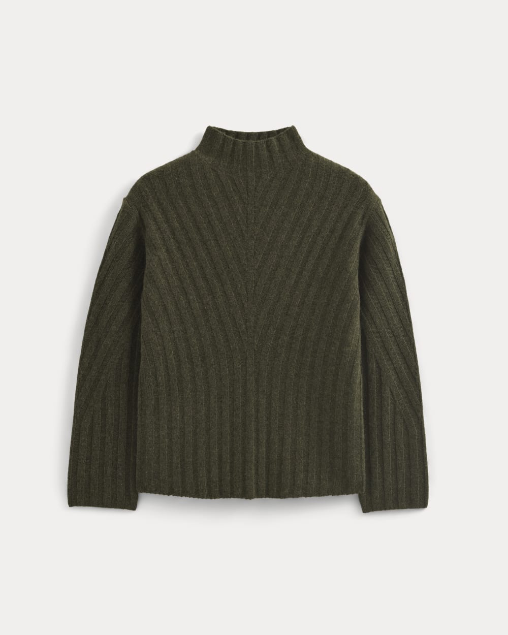 Funnel-Neck Sweater in Wool Cashmere in Heather Beech — alternate view