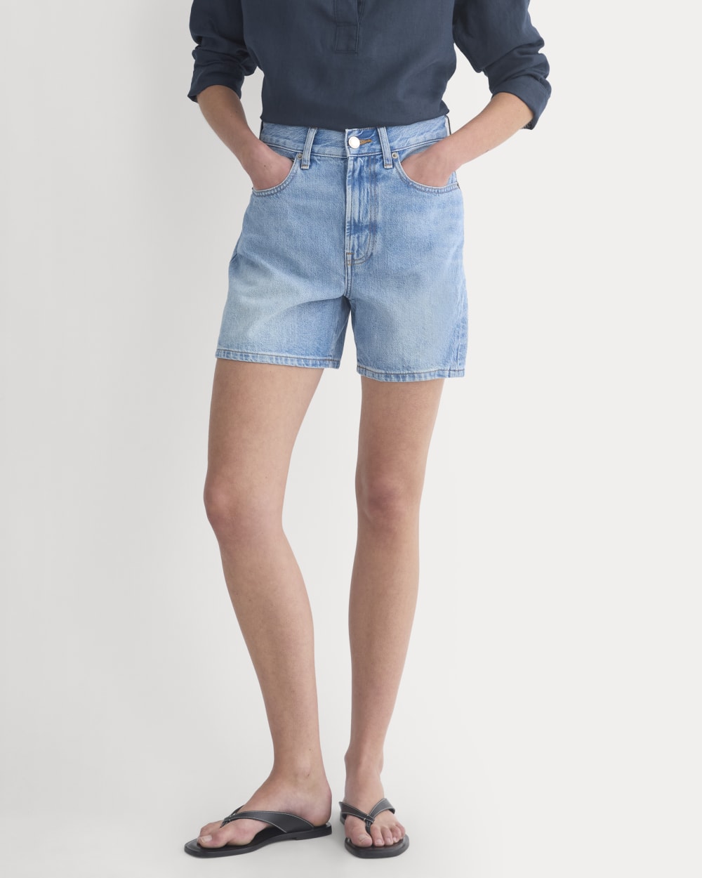 Way-High® A-Line Denim Short in Light Indigo — alternate view
