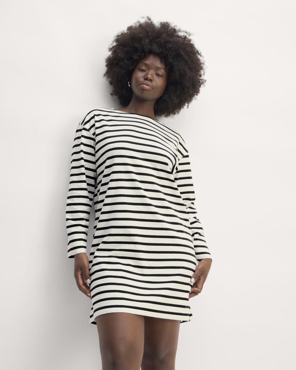 The Mariner Dress in Bone / Black — front view