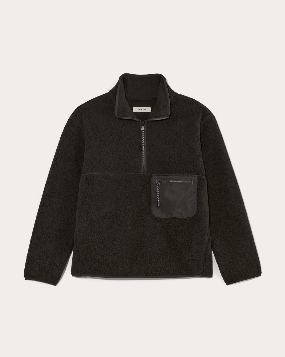 The ReNew Fleece Oversized Half-Zip in Black — alternate view