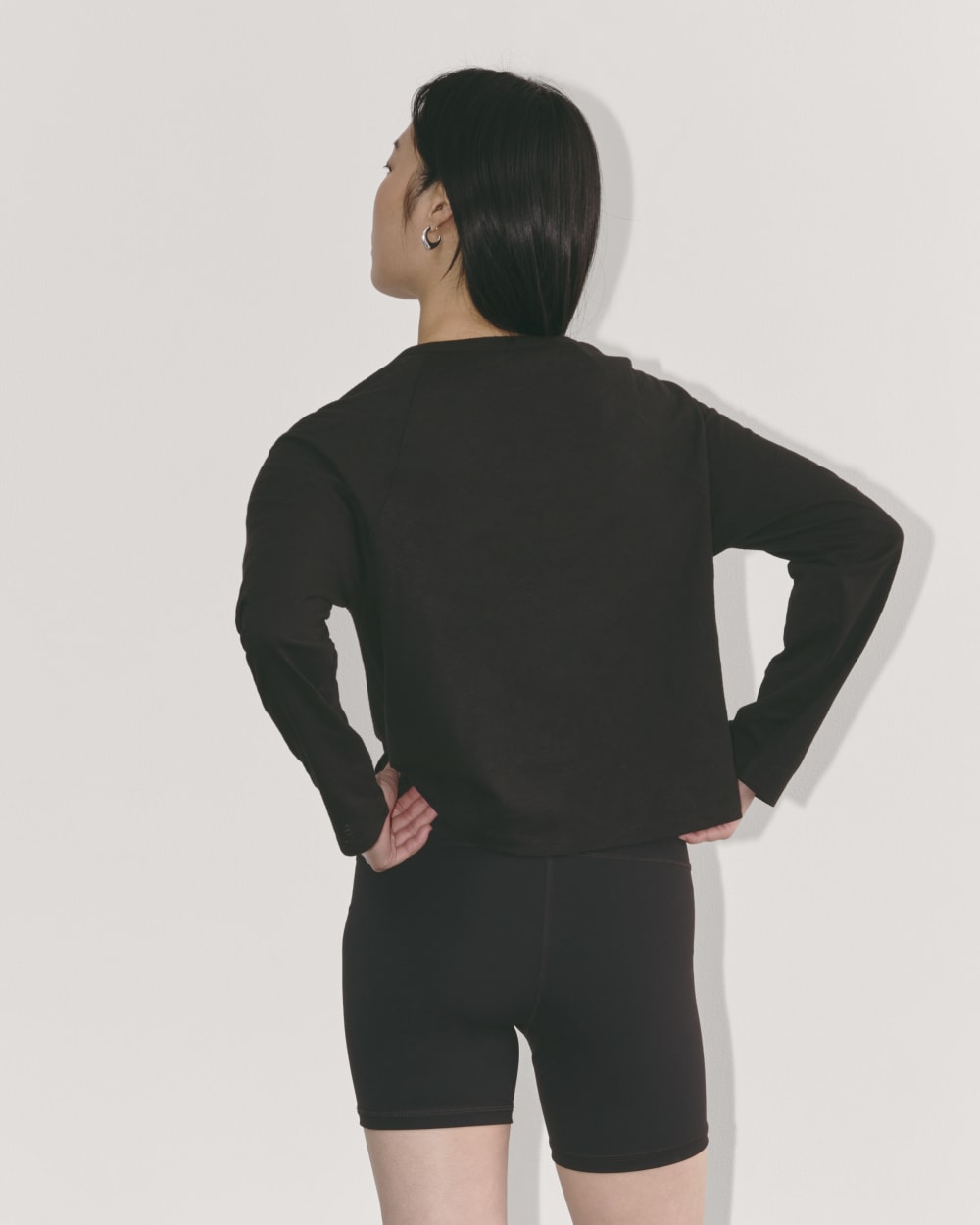 The Perform Crew Tee in Black — detail view