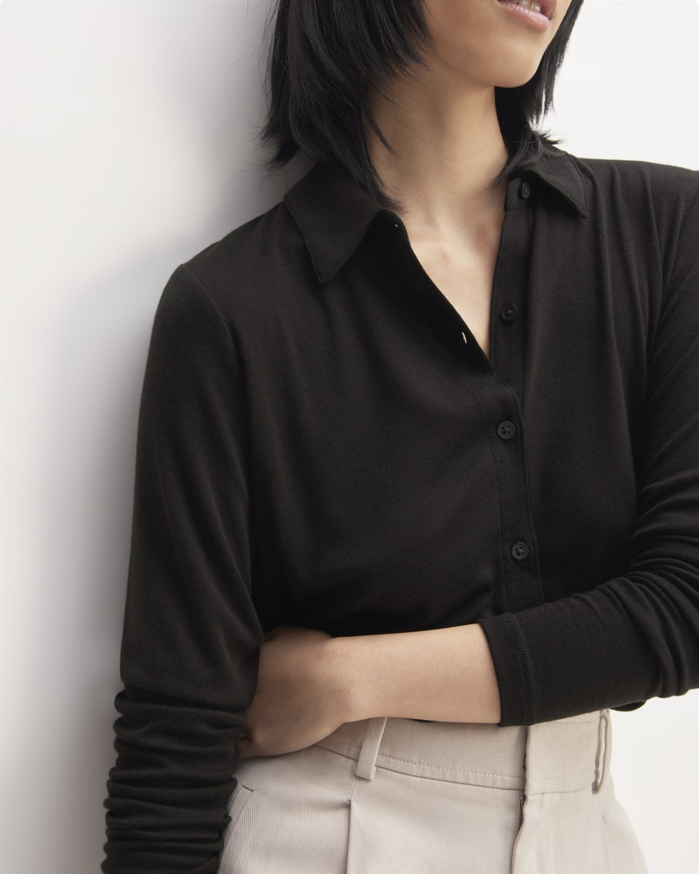 The Must-Have Shirt in Butterluxe in Black — detail view