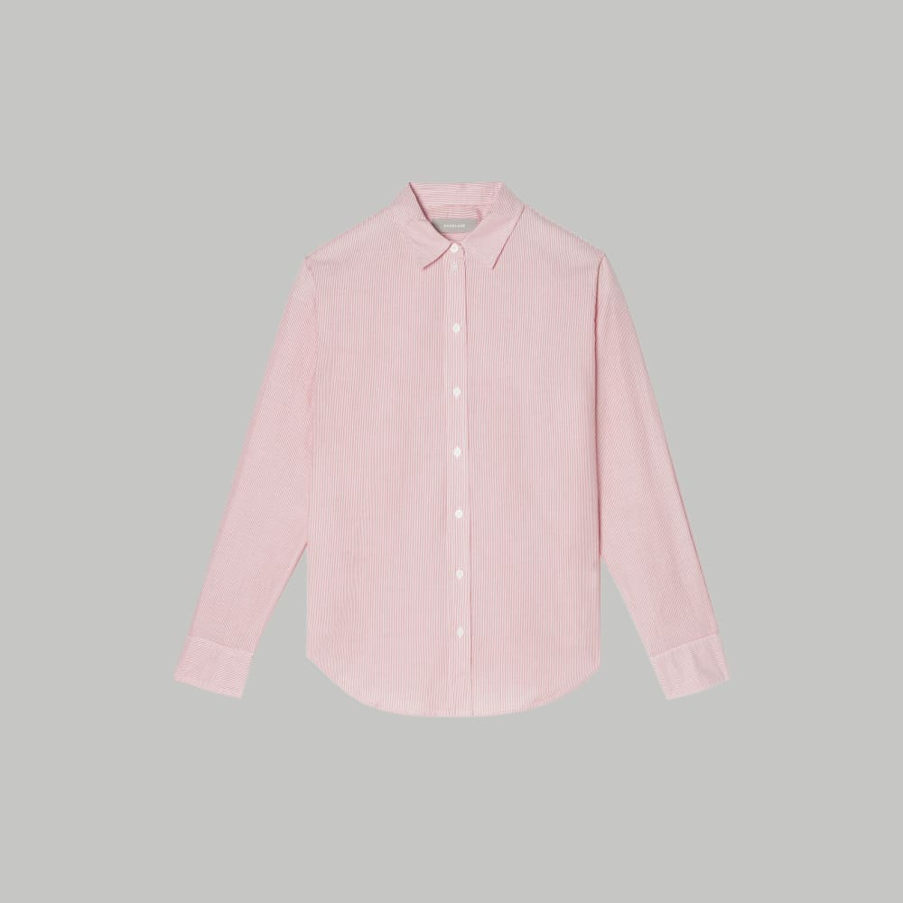 The Must-Have Shirt in Silky Cotton in Mandarin / White — alternate view