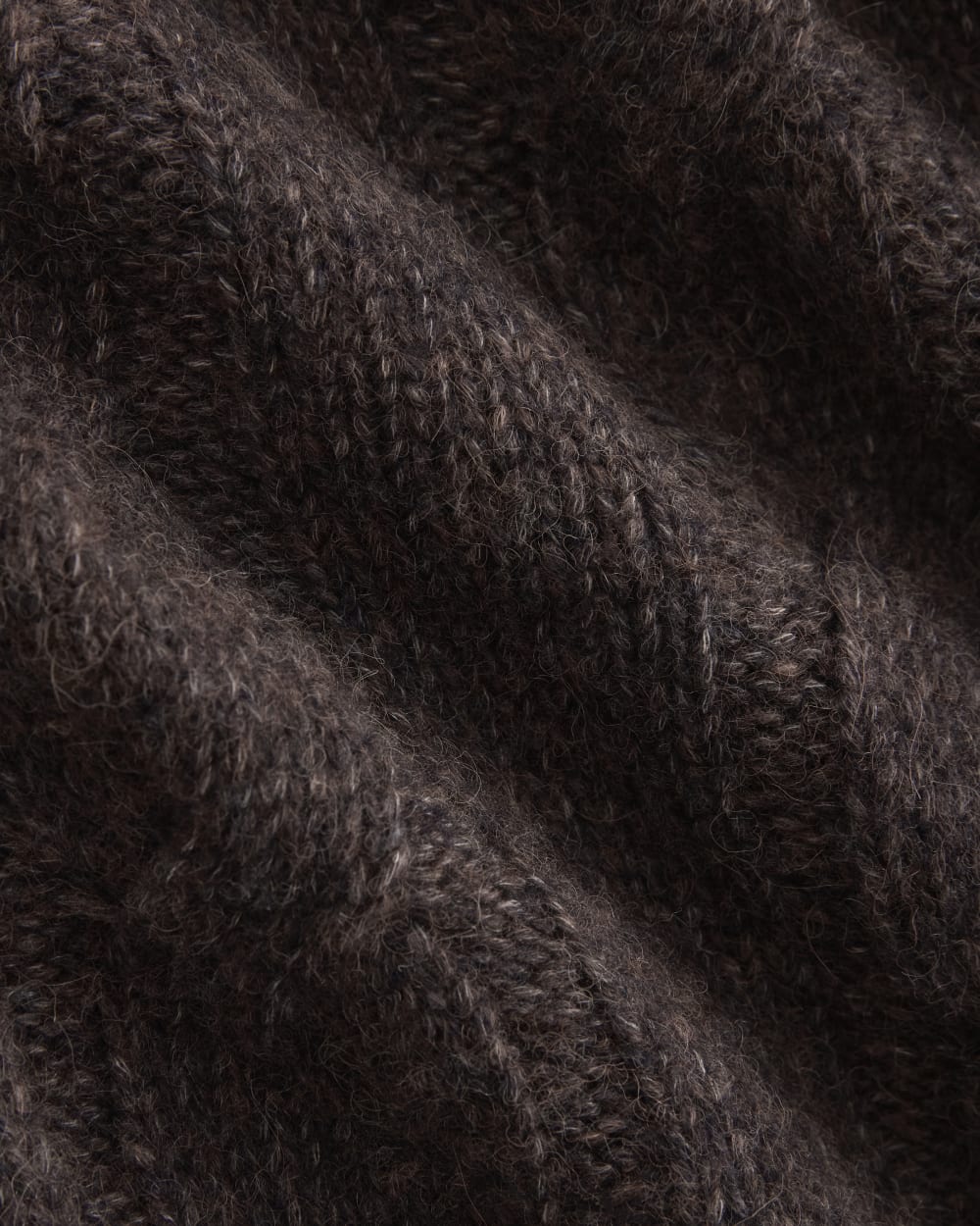 Cloud Cable Cardigan in Heathered Burgundy — detail view